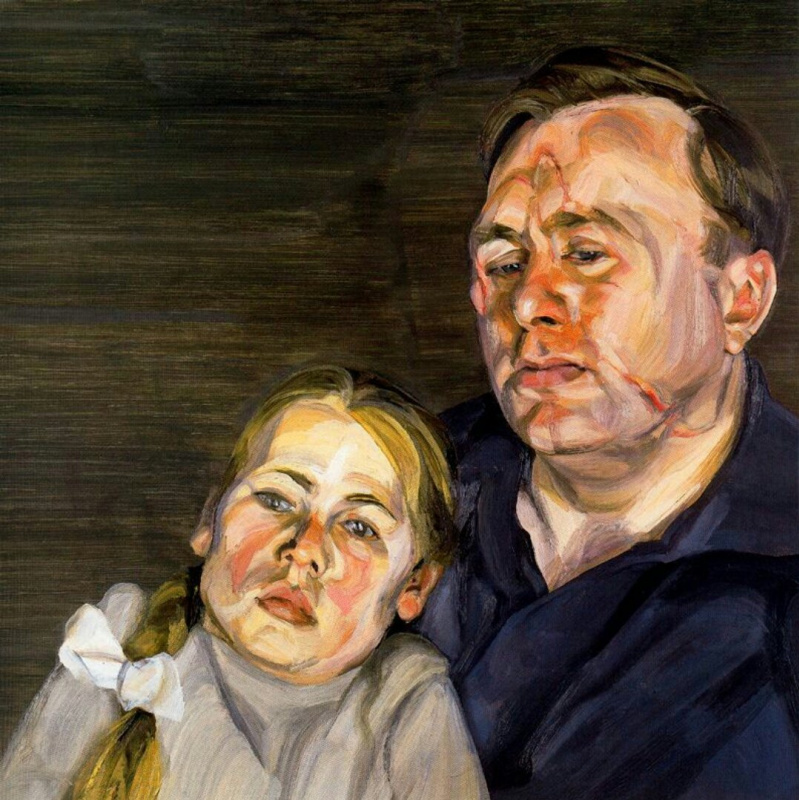 Lucien Freud. Man with daughter