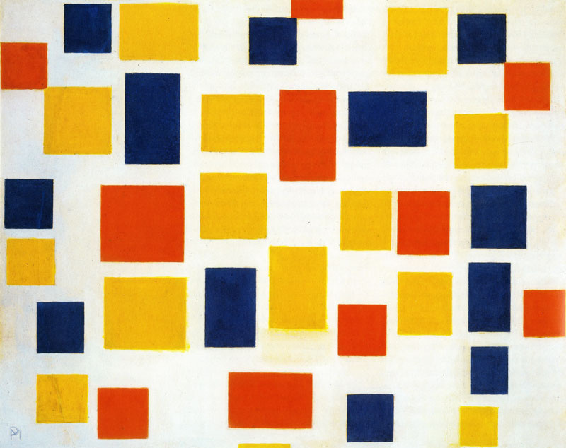 Piet Mondrian. 彩色飞机组成1