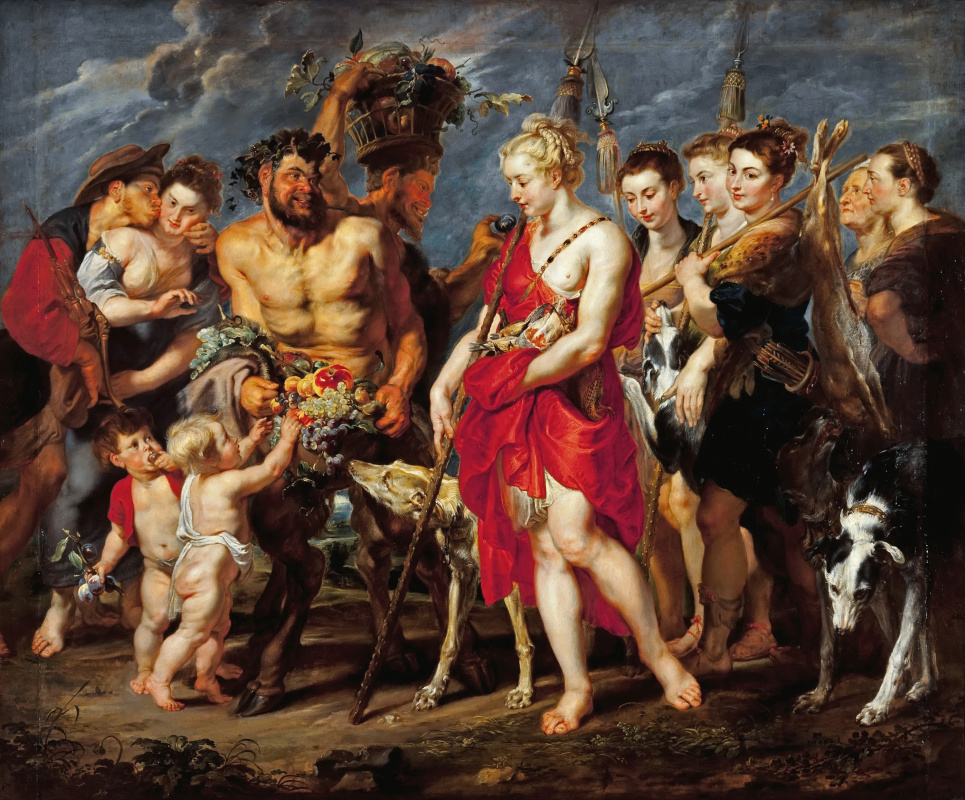 Peter Paul Rubens and France Snyders. The return of Diana with hunting
