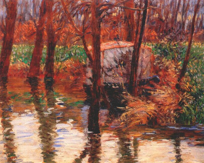 John Leslie Breck. The river Epte with Monet's Atelier in the boat