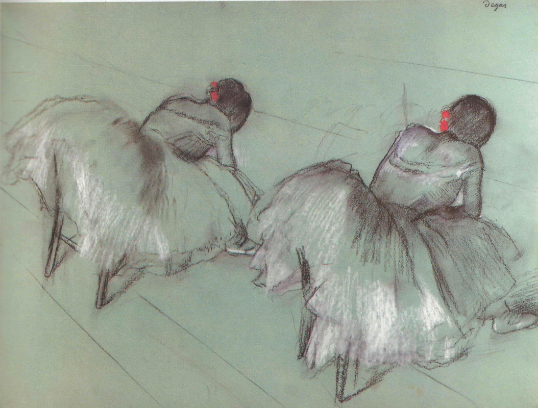 Edgar Degas. 两个露营的芭蕾舞演员