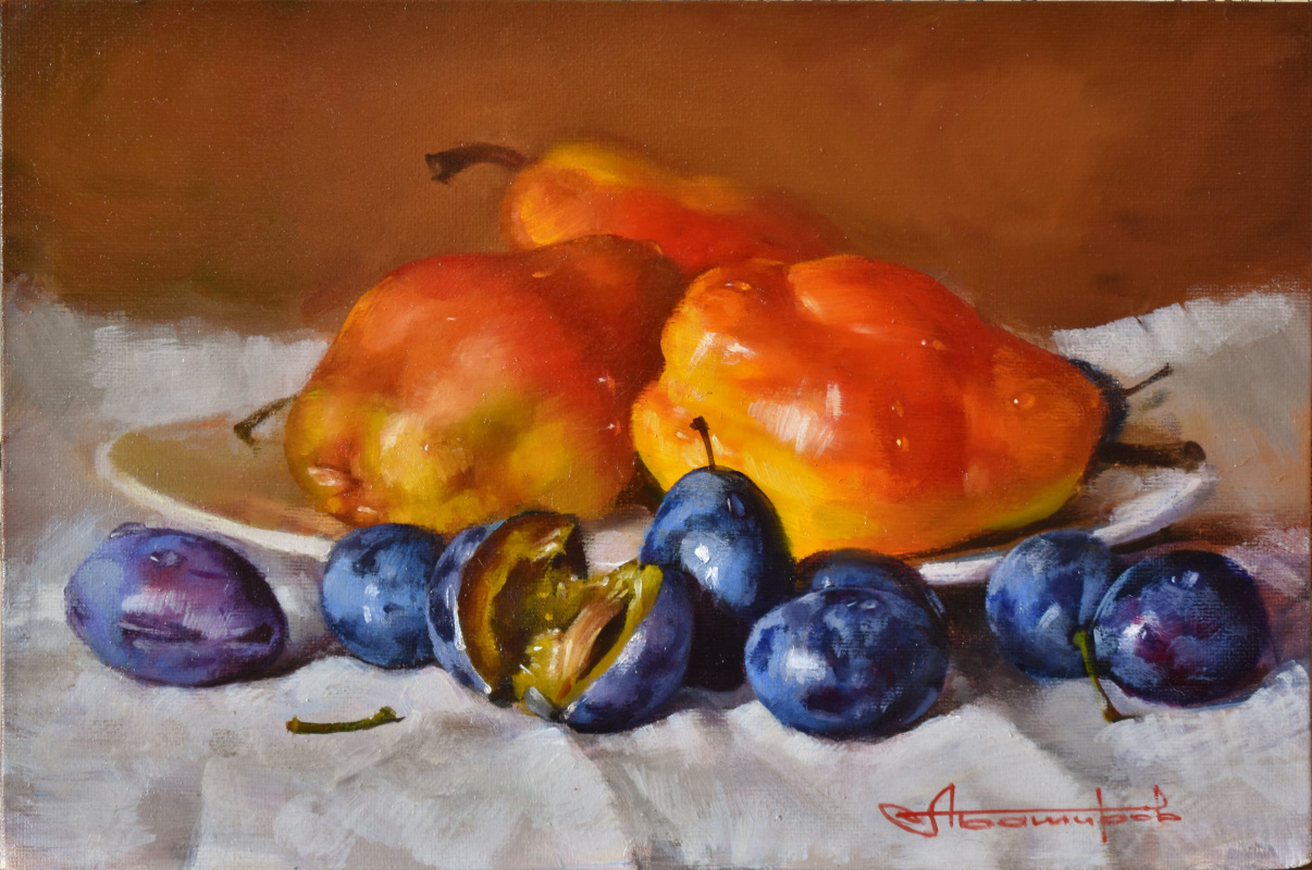 Andrey Bashirov. Red pears and plums
