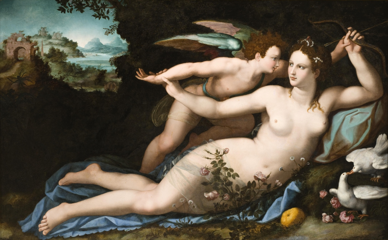 Alessandro Allori. Venus disarms Cupid. About 1570