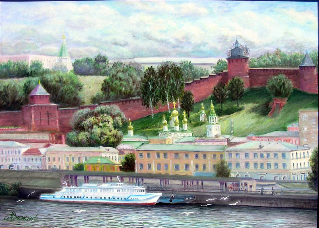Alexander Fedorovich Vazhnev. "Nizhny Novgorod. View from the river."