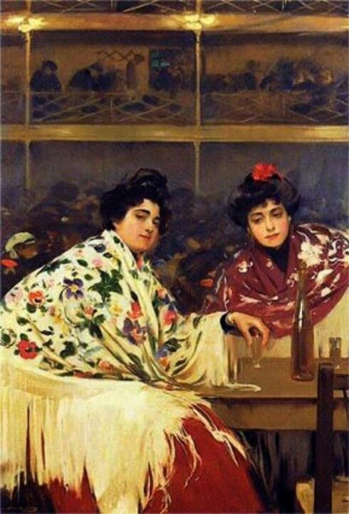 Ramon Casas i Carbó. In the theater buffet