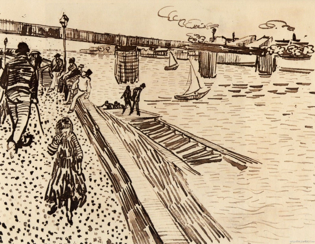 Vincent van Gogh. Railway bridge in Trinquetaille on Ron