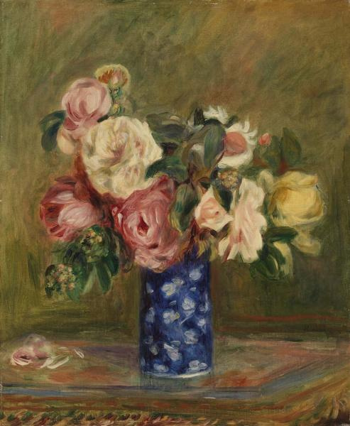 Pierre Auguste Renoir. Blumenstrauß aus Rosen