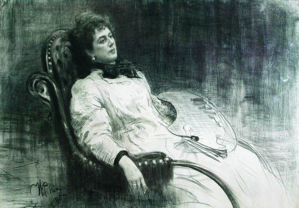 Ilya Efimovich Repin. Portrait Of M. K. Tenisheva. Etude