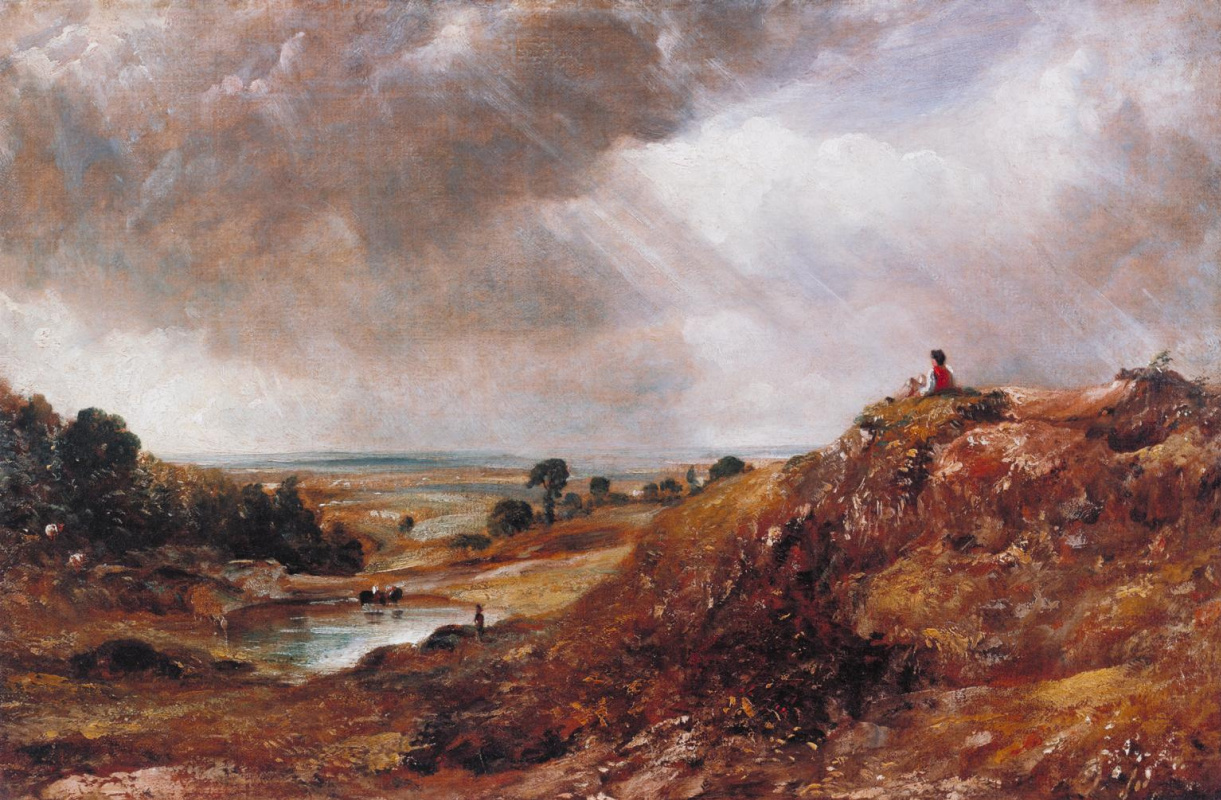 John Constable. Pond hill, Hampstead and the boy on the hill