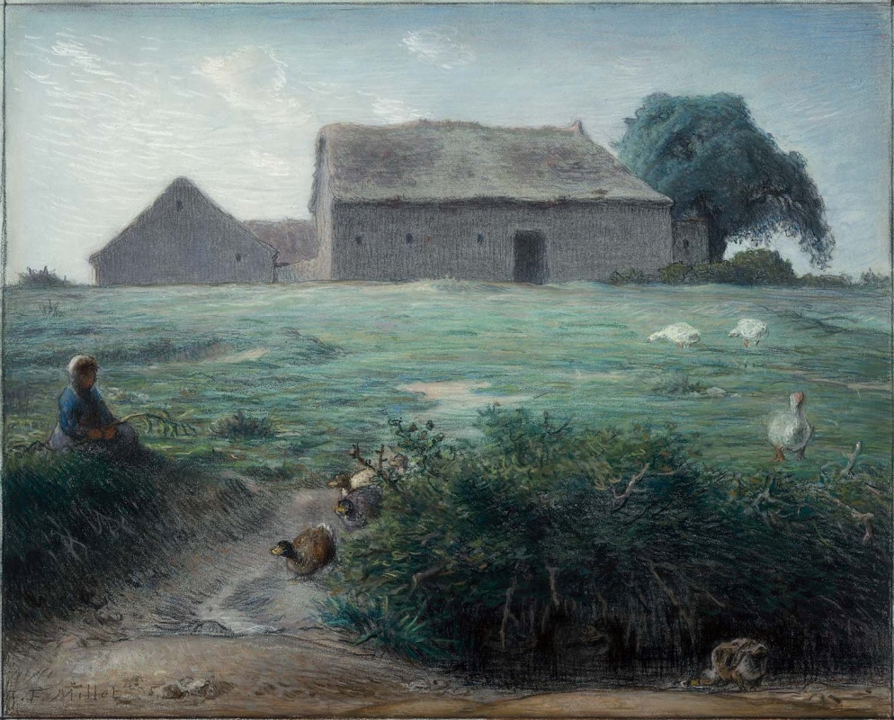 Jean-François Millet. Little Cowgirl Geese