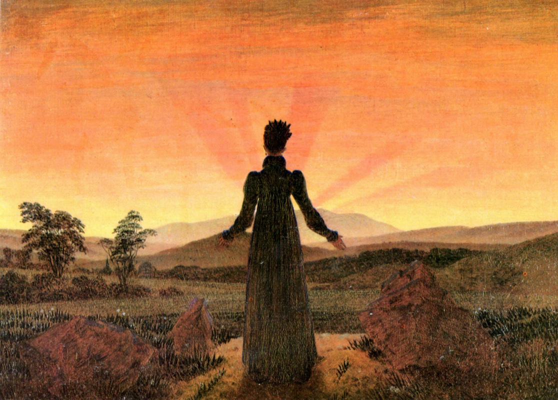 Caspar David Friedrich. Woman and sunset