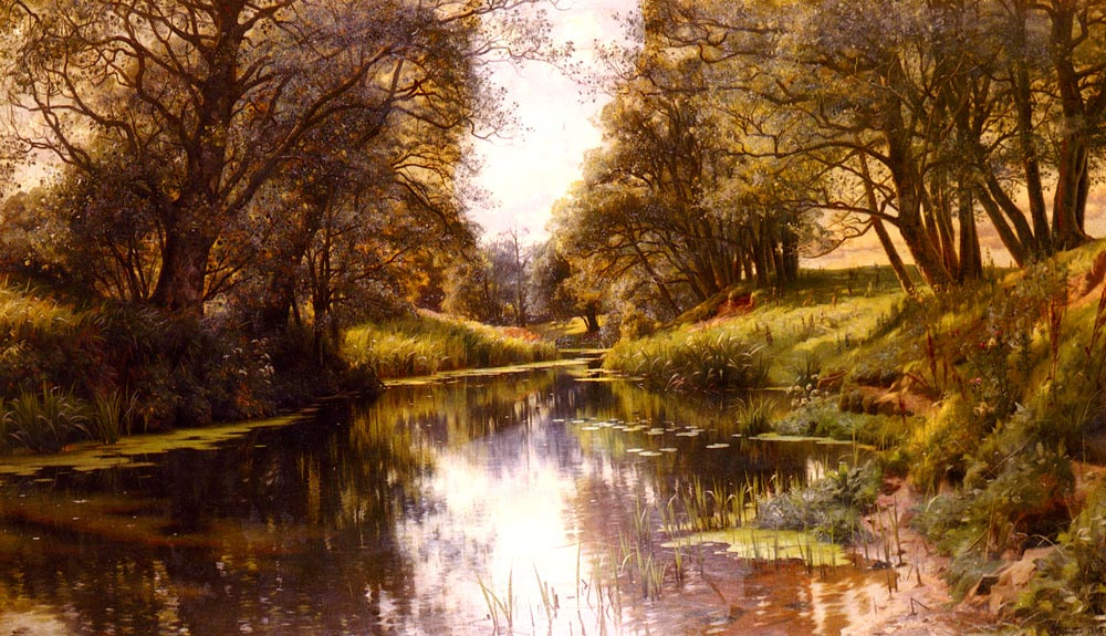 Peder Mørk Mønsted. The stream in the summer