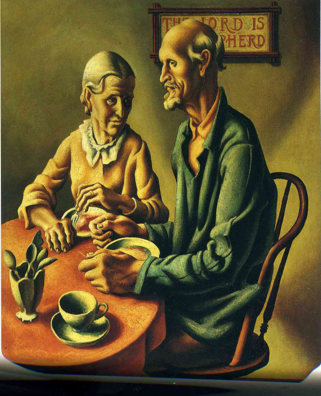 Thomas Hart Benton. An elderly man and woman