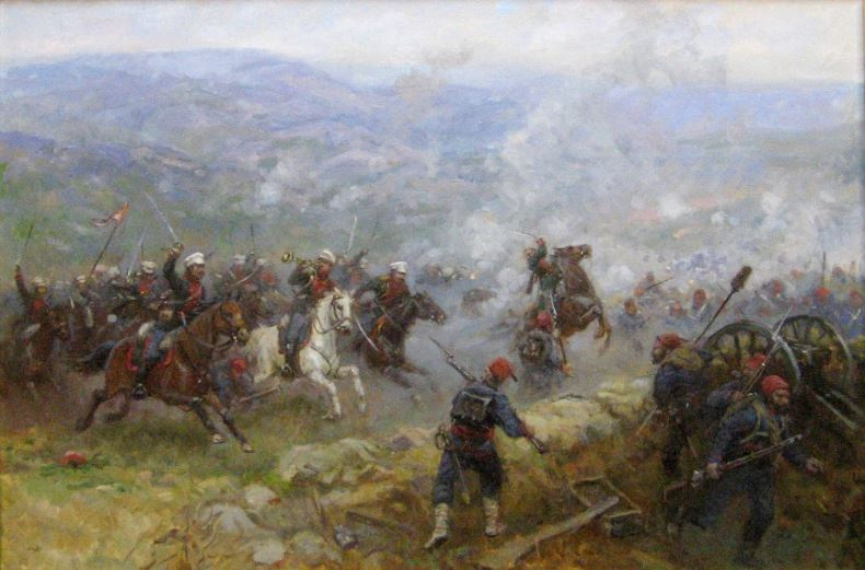 Aleksandr Chagadaev. Attack of horse grenadiers under the mountain Dubnyak