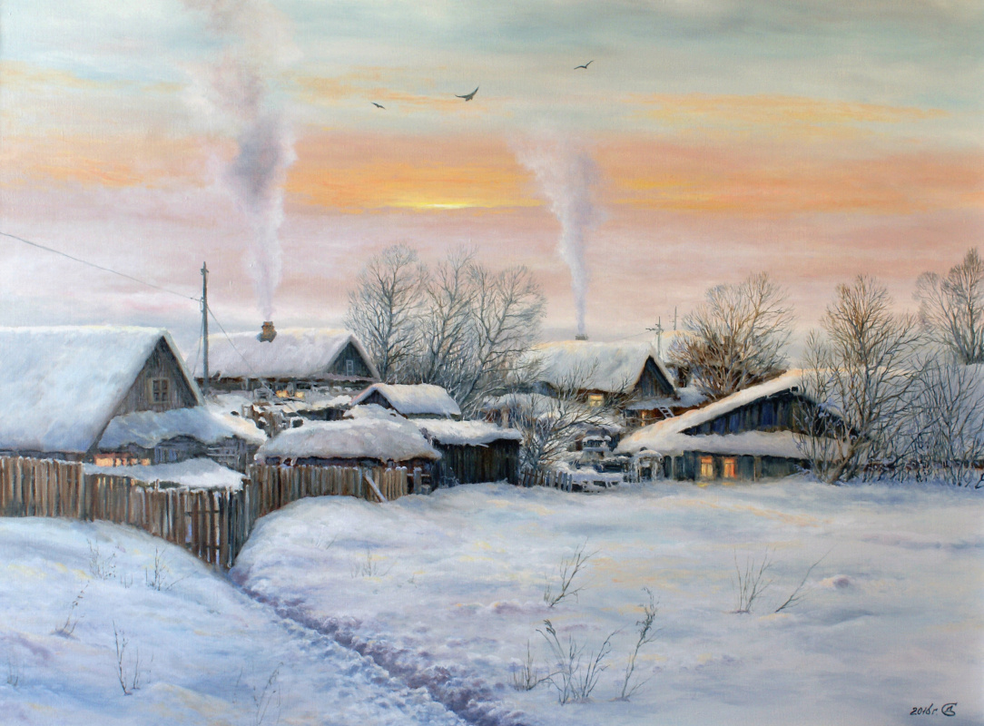 Сергей Владимирович Дорофеев. Winter evening in the outback