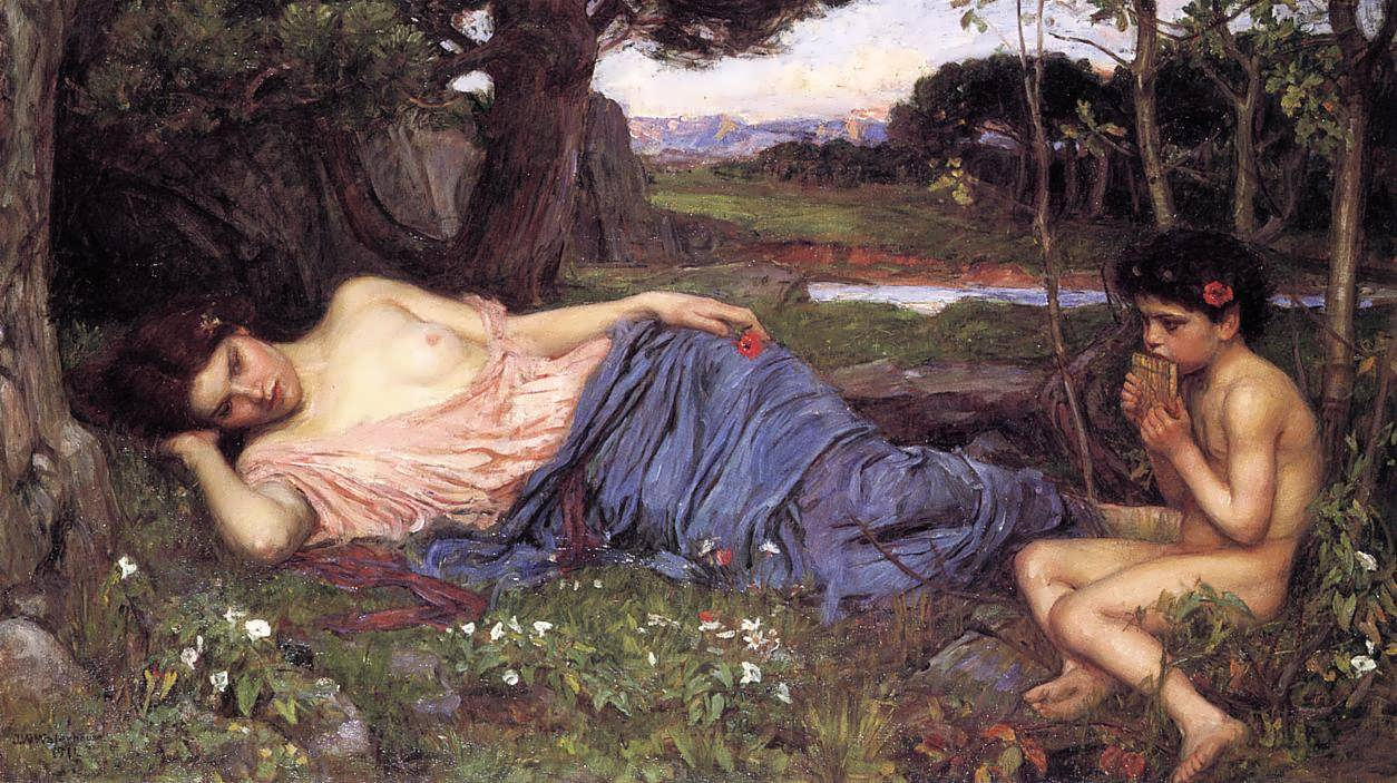 John William Waterhouse. Listening to the sweet songs of the flute