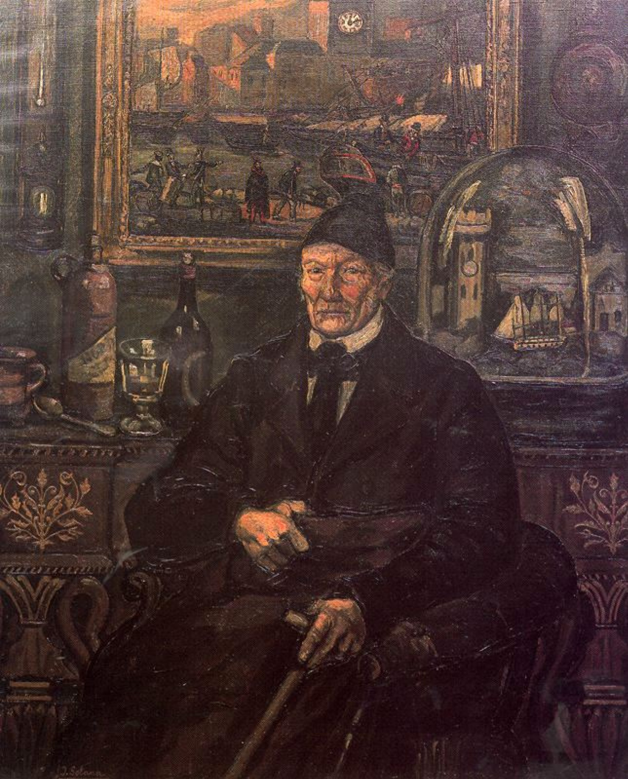 José Gutierrez Solana Anciano sentado: Descripción de la obra | Arthive