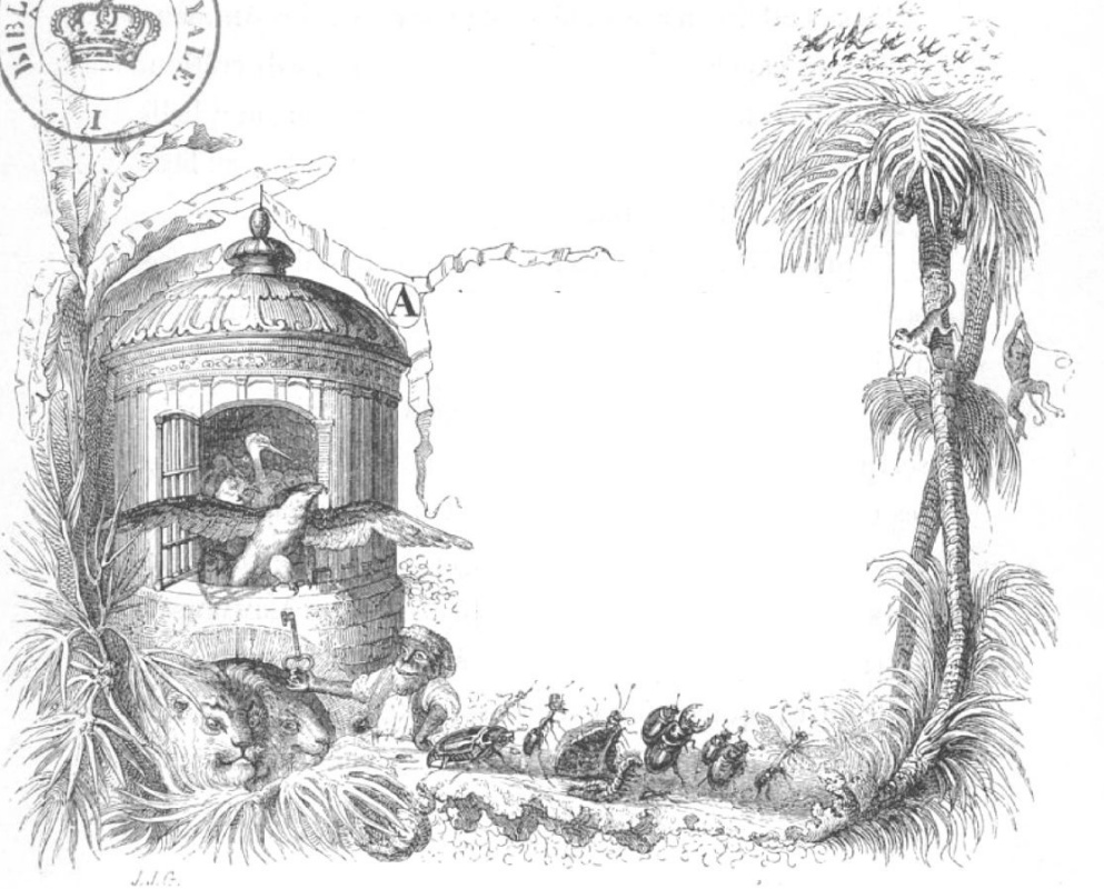 "Scenes of private and public life of animals." Design of prologue page