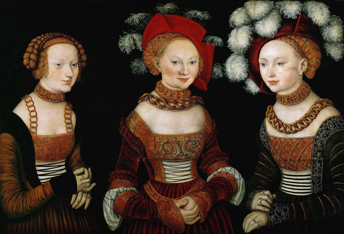 Lucas Cranach the Elder. The Princesses Sibylla, Emilia and Sidonia of Saxony