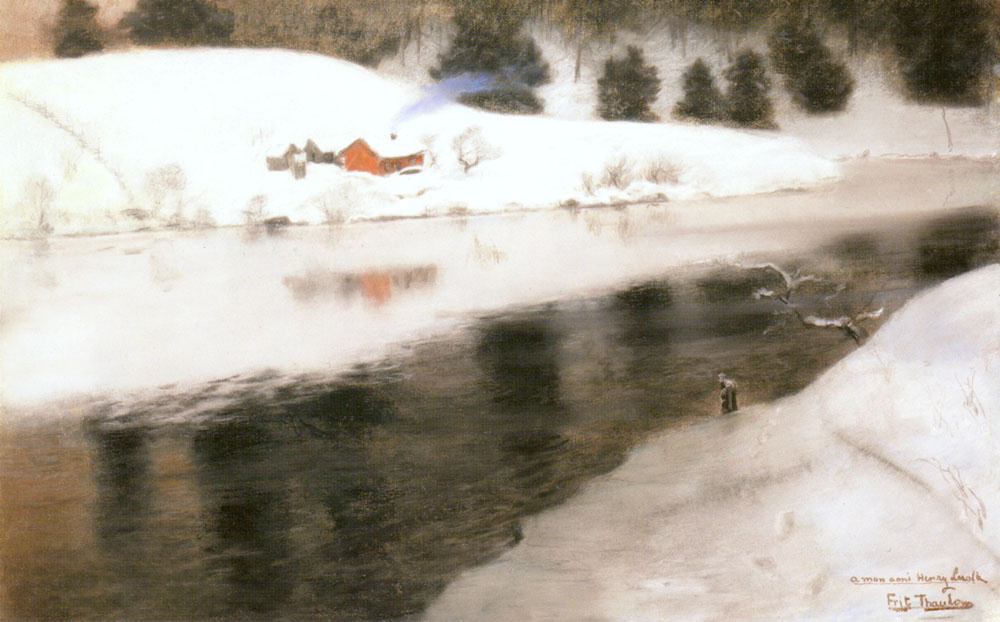 Frits Thaulow. Winter river