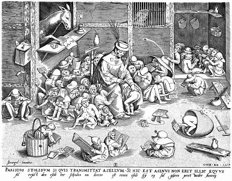 Pieter Bruegel The Elder. Ass in school (Stupid)