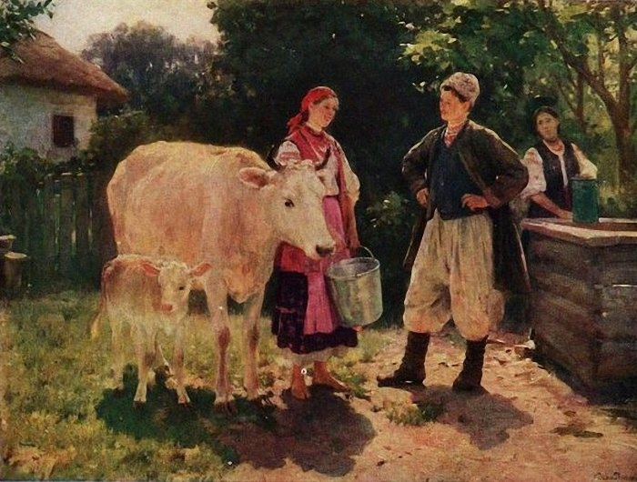 Nikolay Kornilevich Pimonenko. Rival (At the well)