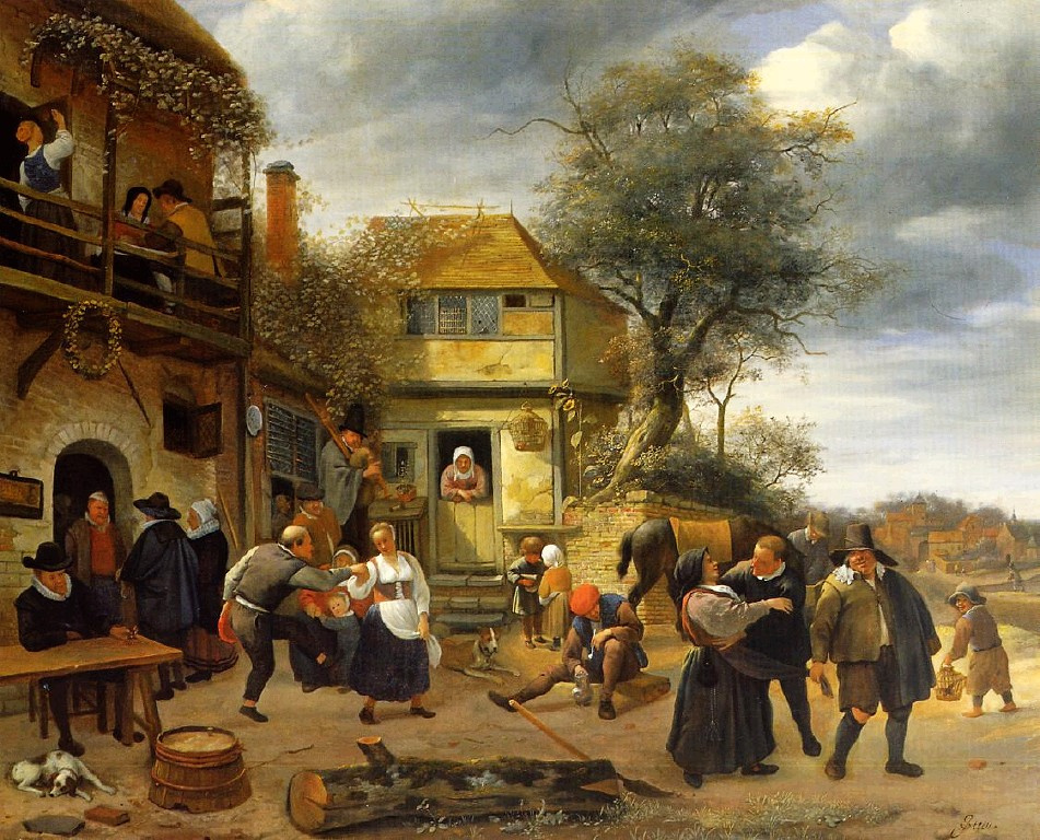 Jan Steen. Peasants outside a tavern