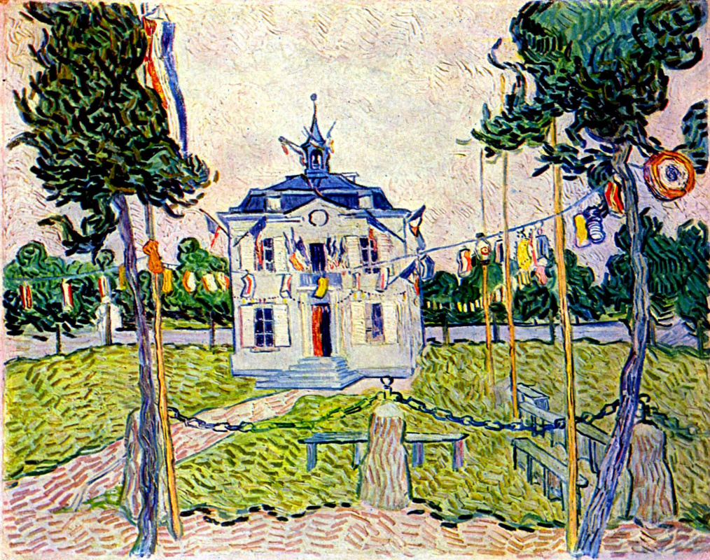 Vincent van Gogh. The town hall in Auvers on 14 July 1890