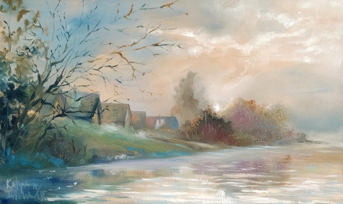 Екатерина Владиславовна Ивлева. Evening landscape in the village