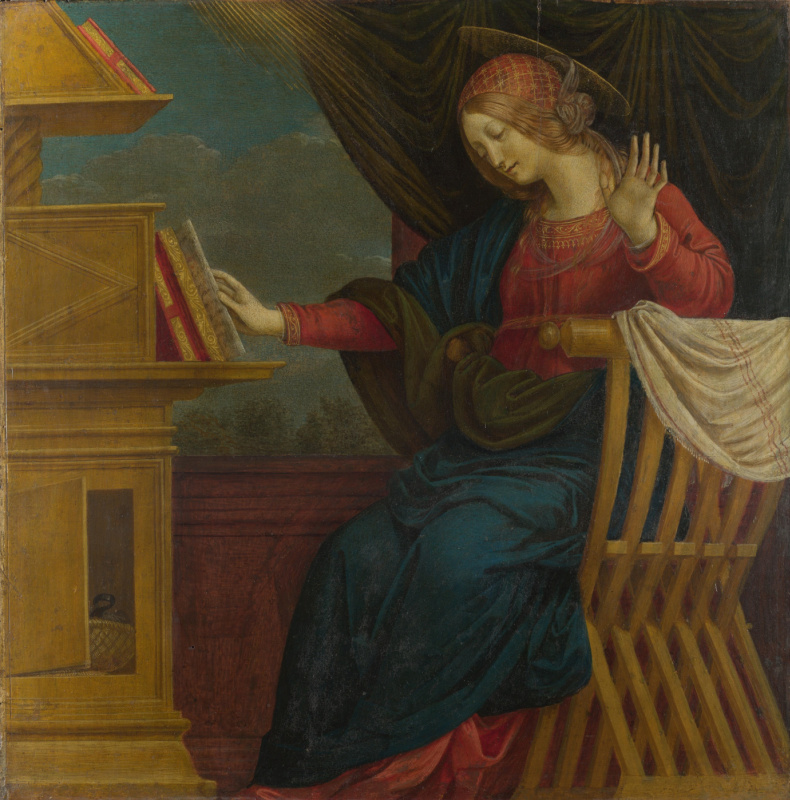 Gaudenzio Ferrari. Verkündigung, Jungfrau Maria (rechte Tafel)