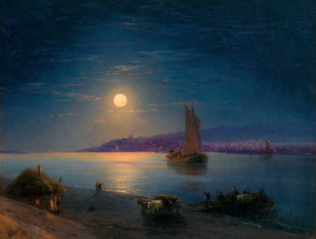 Ivan Aivazovsky. Moonlit night on the Dnieper