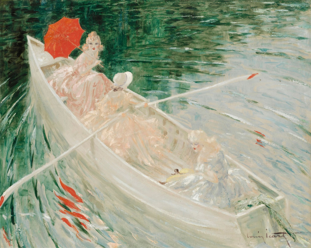 Louis Icart. In the boat.