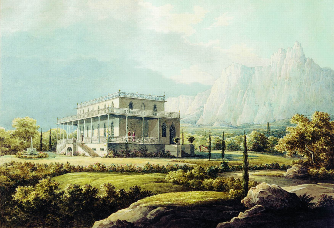 Nikanor Grigorievich Chernetsov. Vista della casa LA Naryshkina a Mishor. 1834