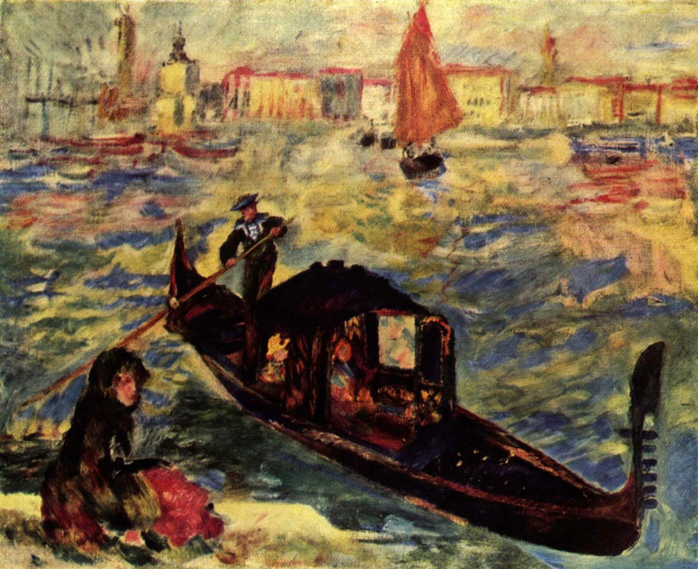 Pierre-Auguste Renoir. Gondola on the Grand canal in Venice