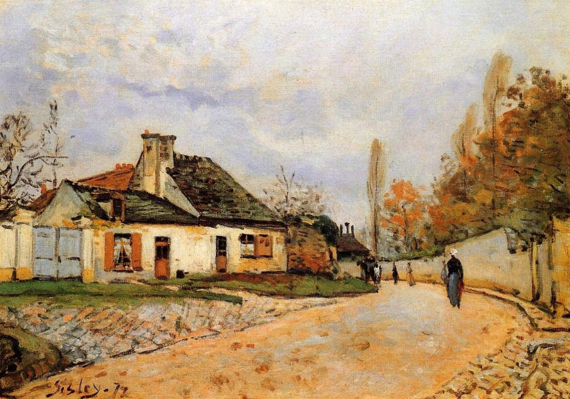 Alfred Sisley. Street of the village (Neighbors in Louveciennes)