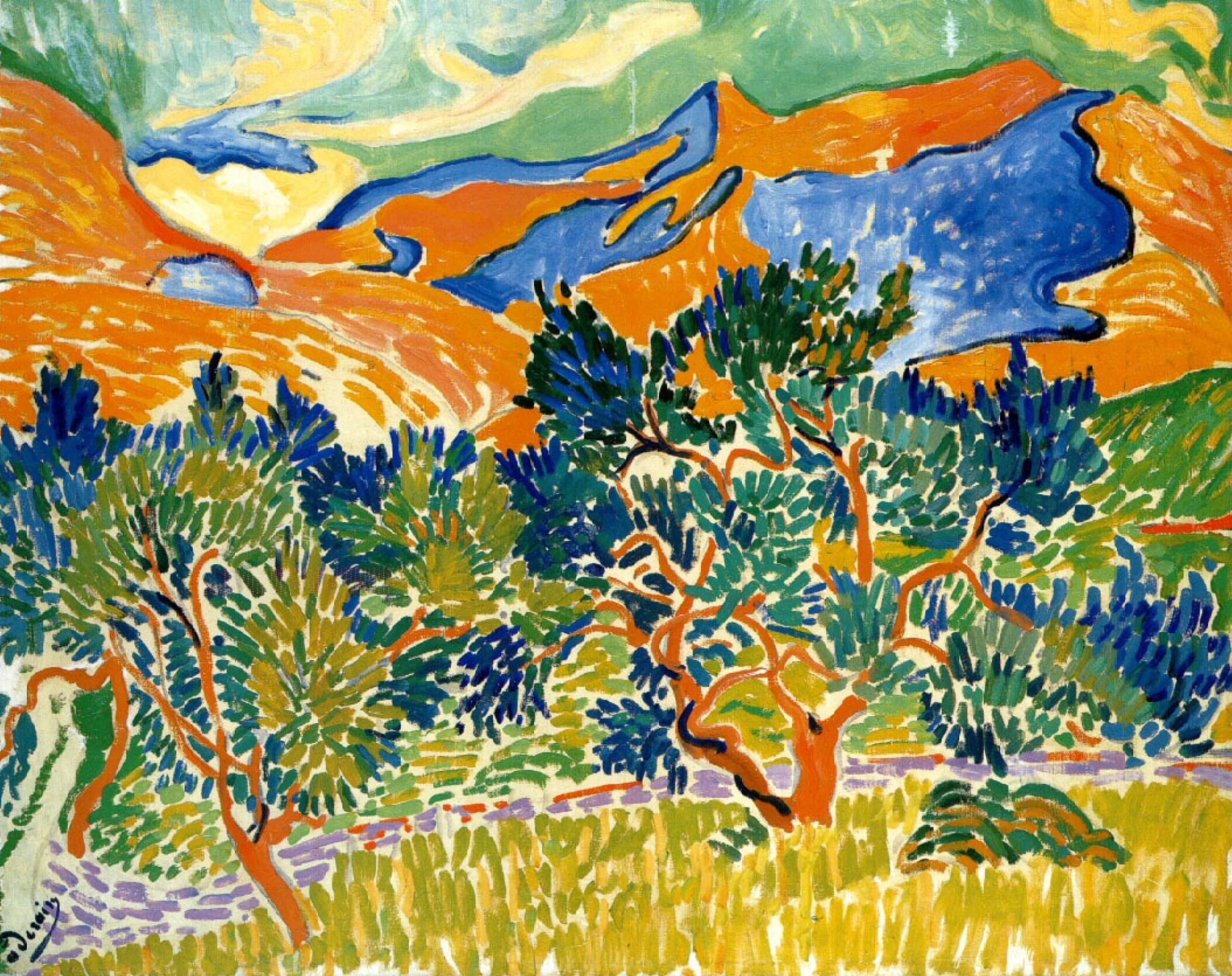 Andre Derain Mountains at Collioure, 1905, 100×81 cm: Description
