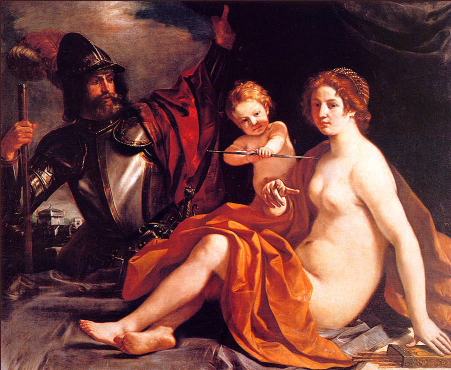 Giovanni Francesco Guercino. Venus, Cupid and Mars
