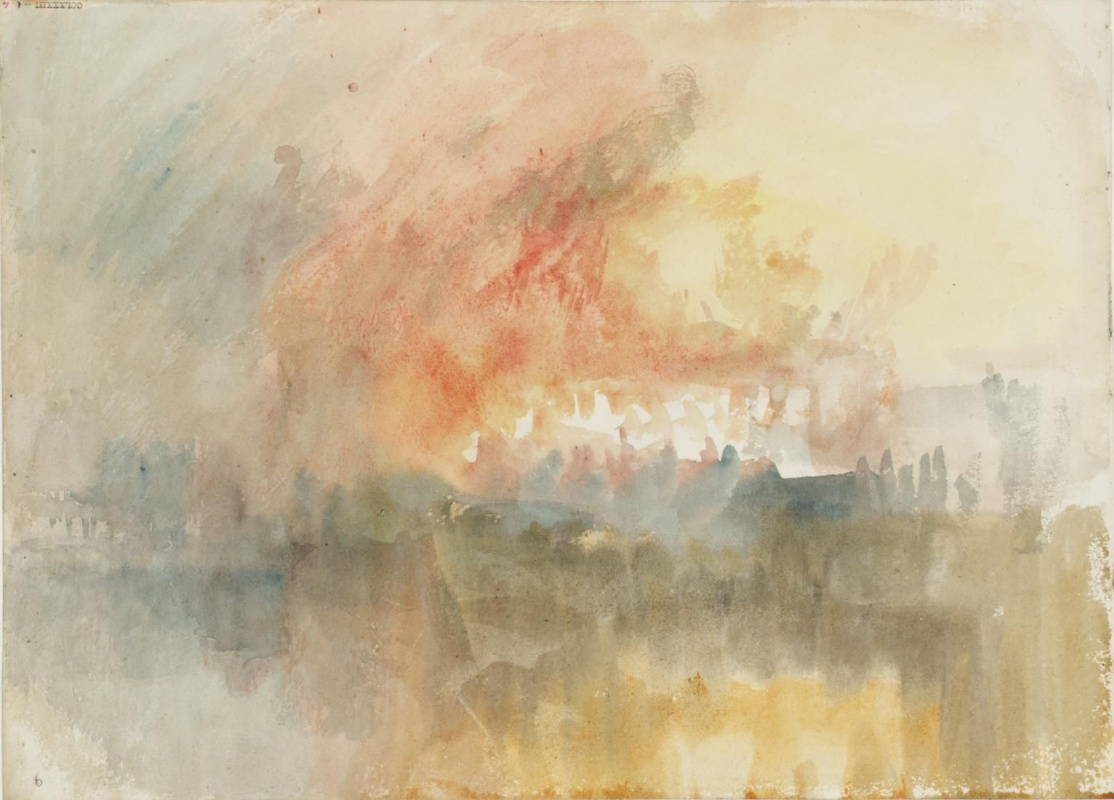 Джозеф Меллорд Вільям Тернер. Пожар на Большом складе лондонского Тауэра в 1841 году