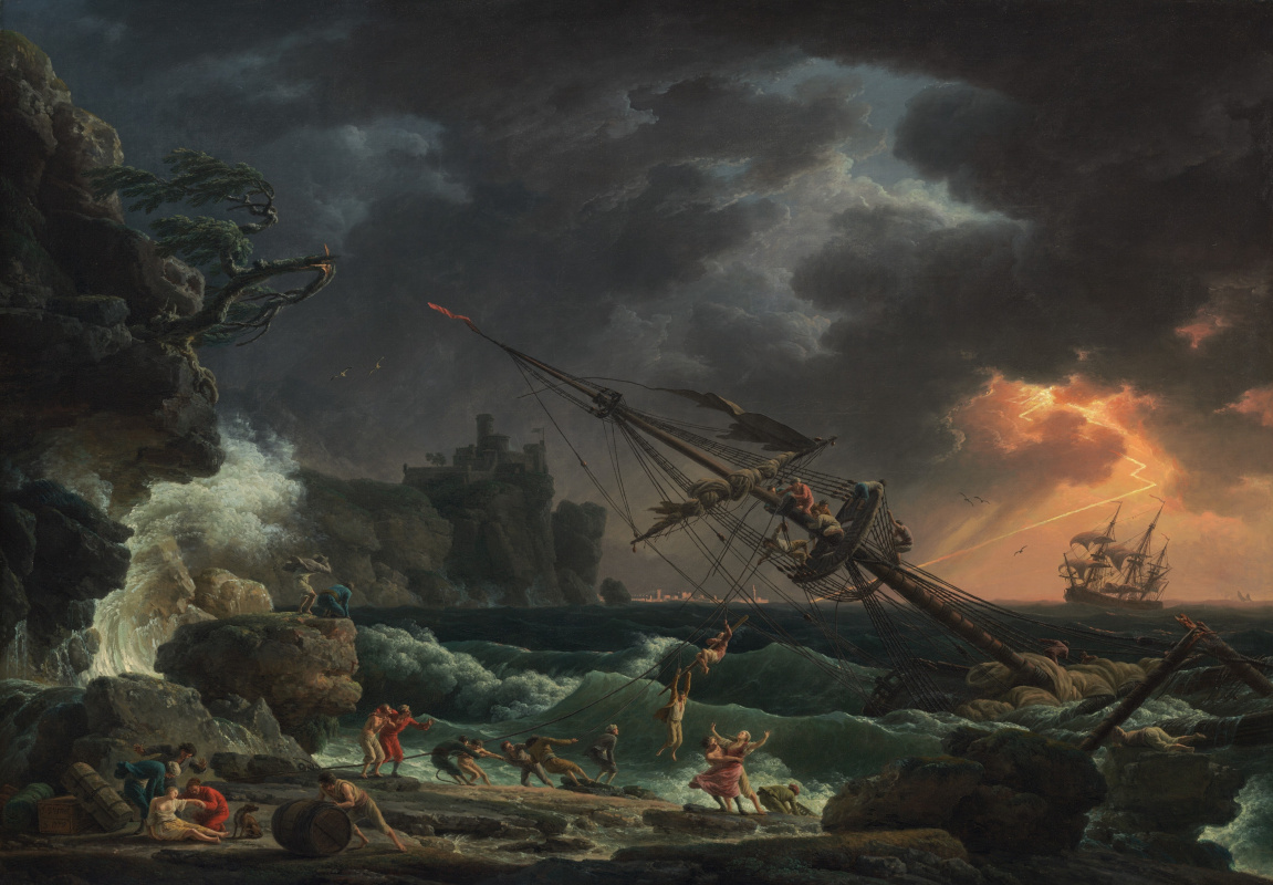 Claude Joseph Vernet. Shipwrecked during a storm