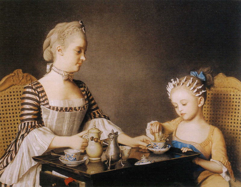 Jean-Etienne Liotard. The Lavergne family at breakfast