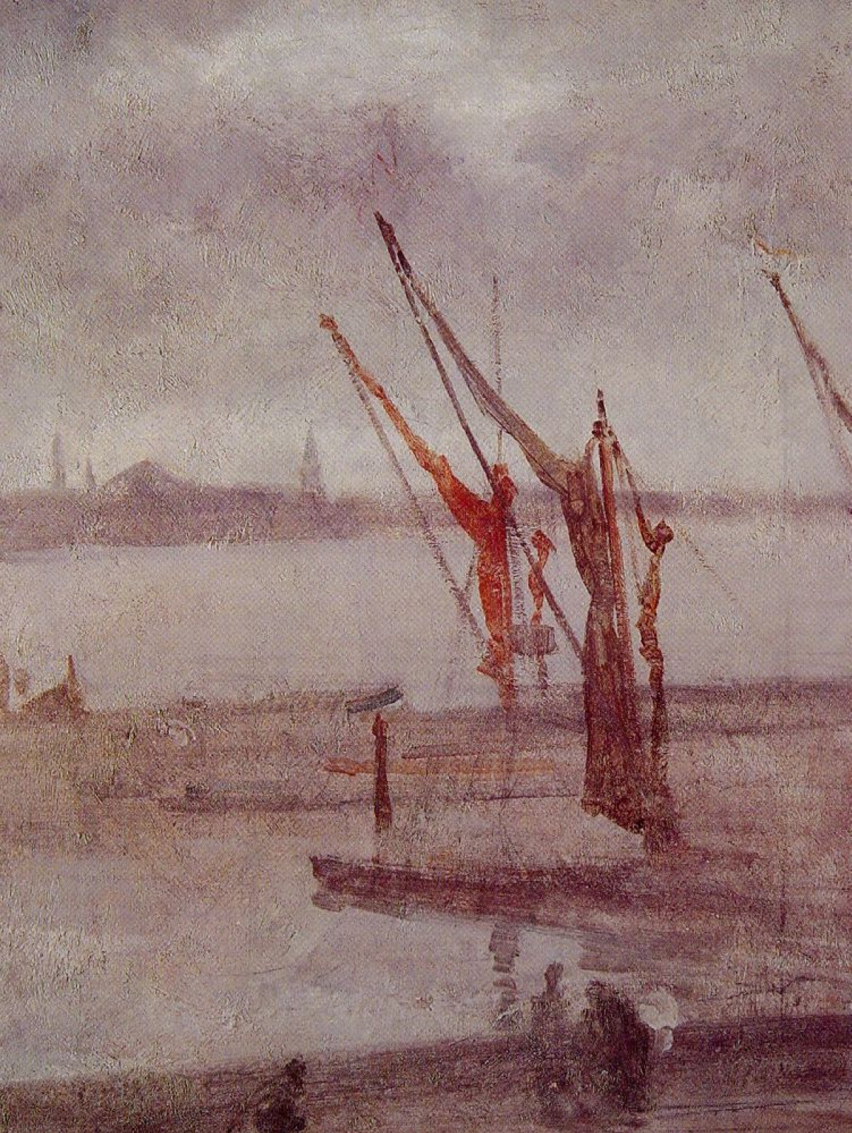 James Abbot McNeill Whistler. Chelsea Wharf: Grey and silver