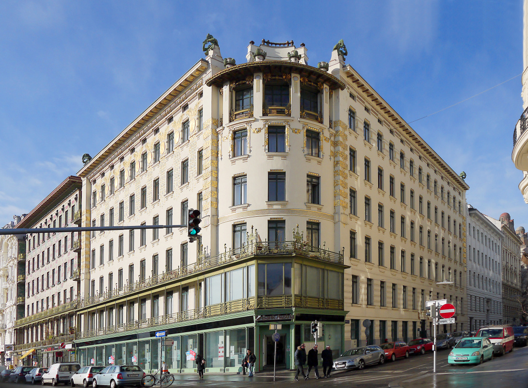 Otto Koloman Wagner. Wienzeilenhäuser, apartment building at Linke Wienzeile no. 38