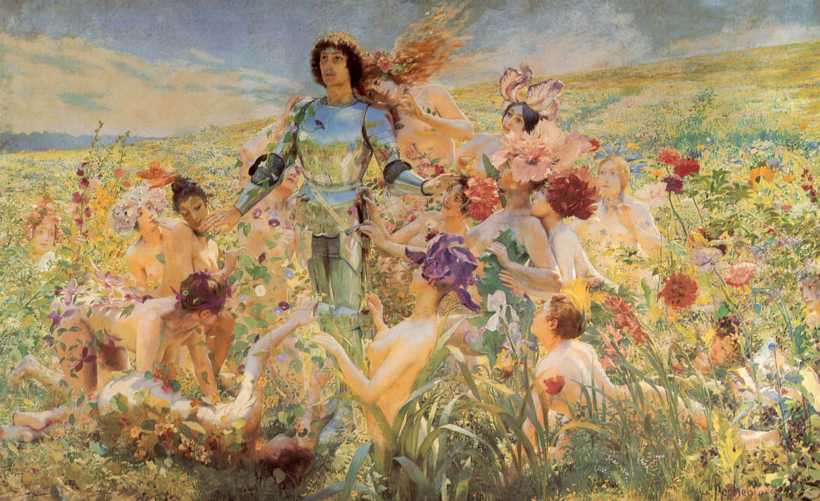 The knight of the flowers by Georges Antoine Rochegrosse History