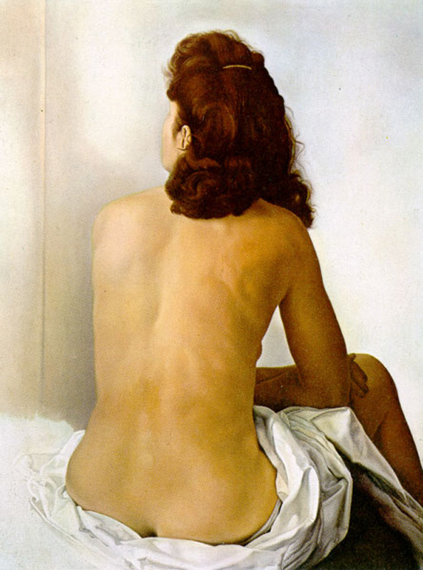 Salvador Dali. Gala Nude looking in an invisible mirror