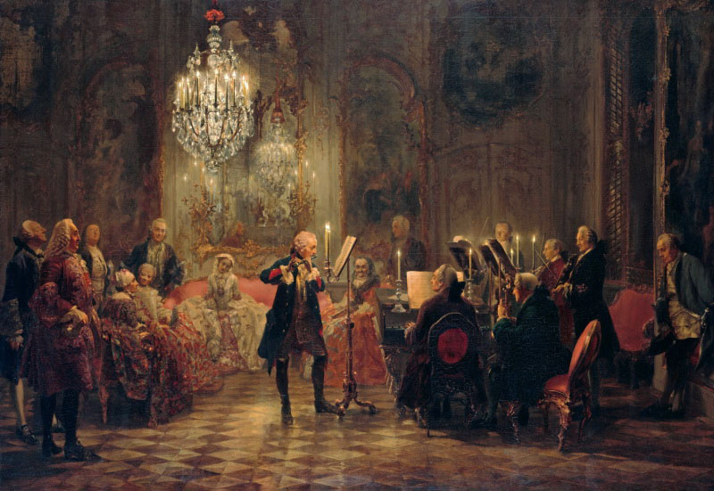 Adolf Friedrich Erdmann von Menzel. Flute Concerto of Frederick the Great in Sanssouci