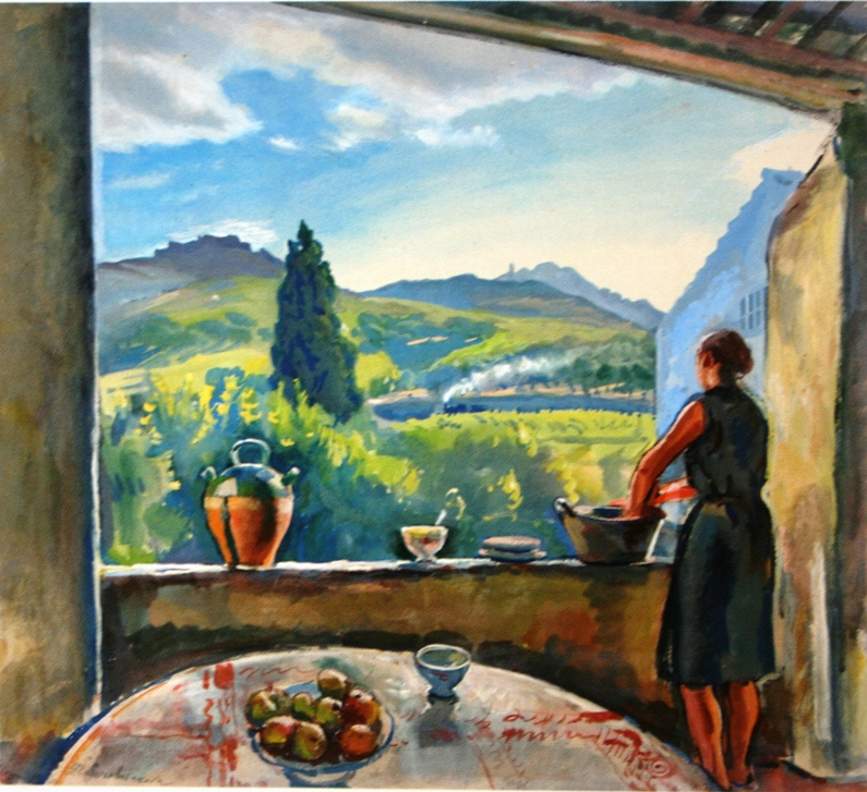 Zinaida Serebriakova. Collioure. Katia on the terrace