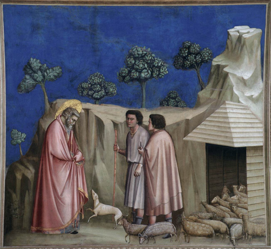 Giotto di Bondone. Joachim among the shepherds. Scenes from the life of Joachim