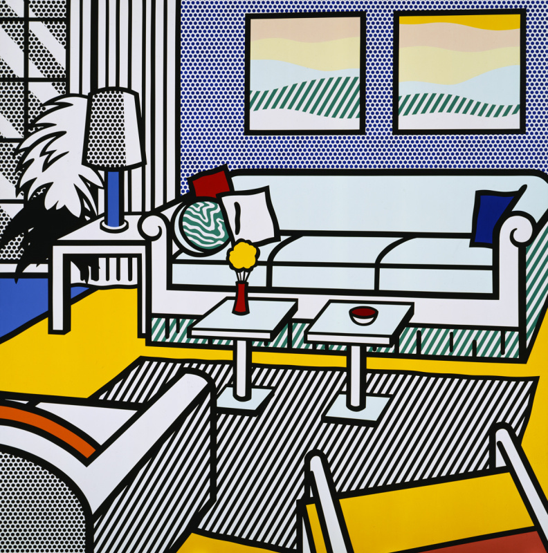 Roy Lichtenstein. Interior with two pictures