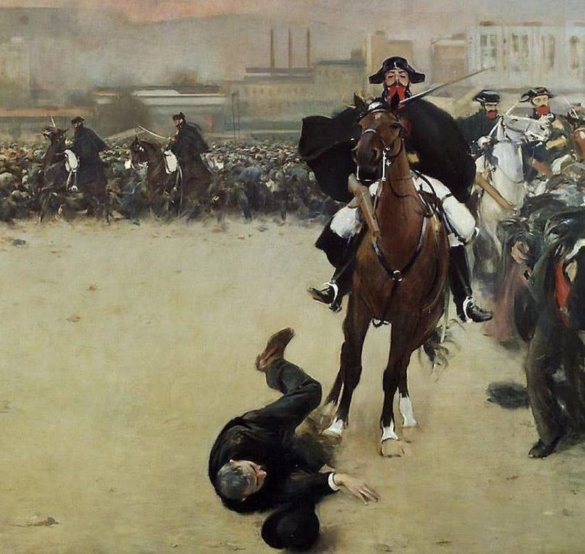 Ramon Casas i Carbó. Strike. Barcelona Fragment