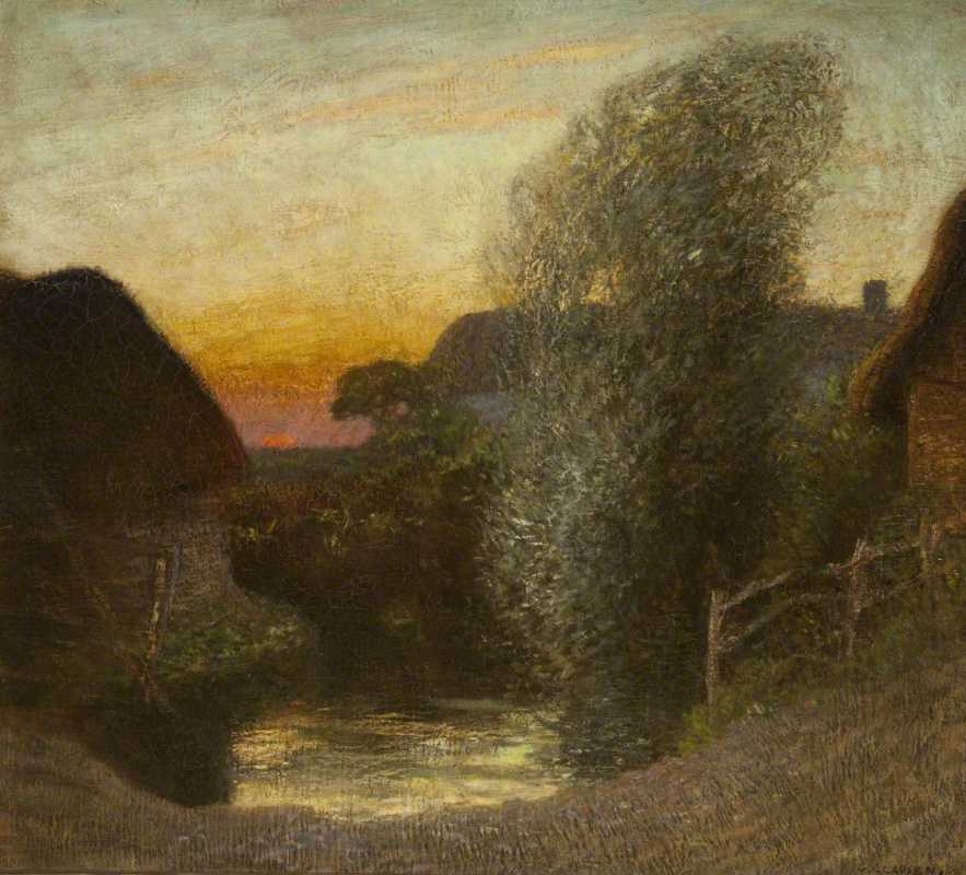 George Clausen. Sunset